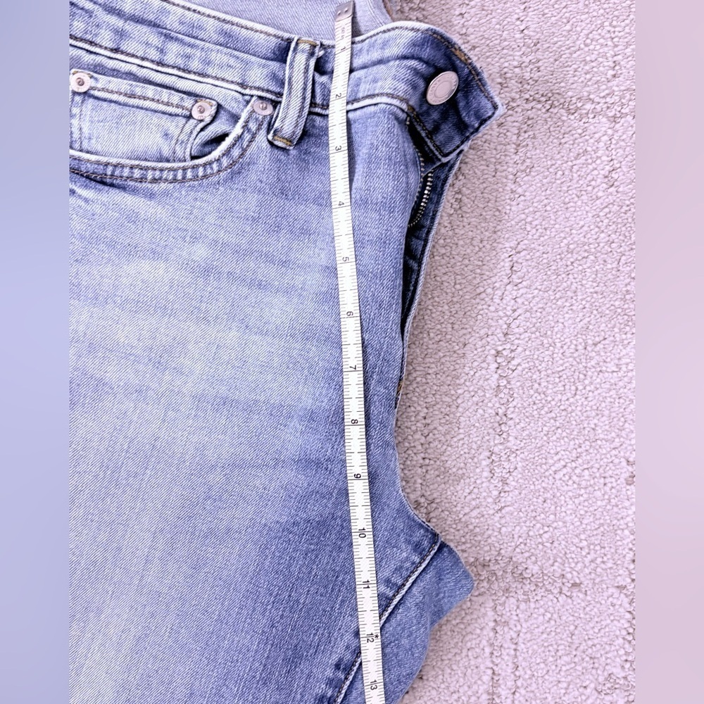 Lauren Ralph Lauren Estate Distressed Denim Jeans light wash denim zip button - Picture 3 of 10